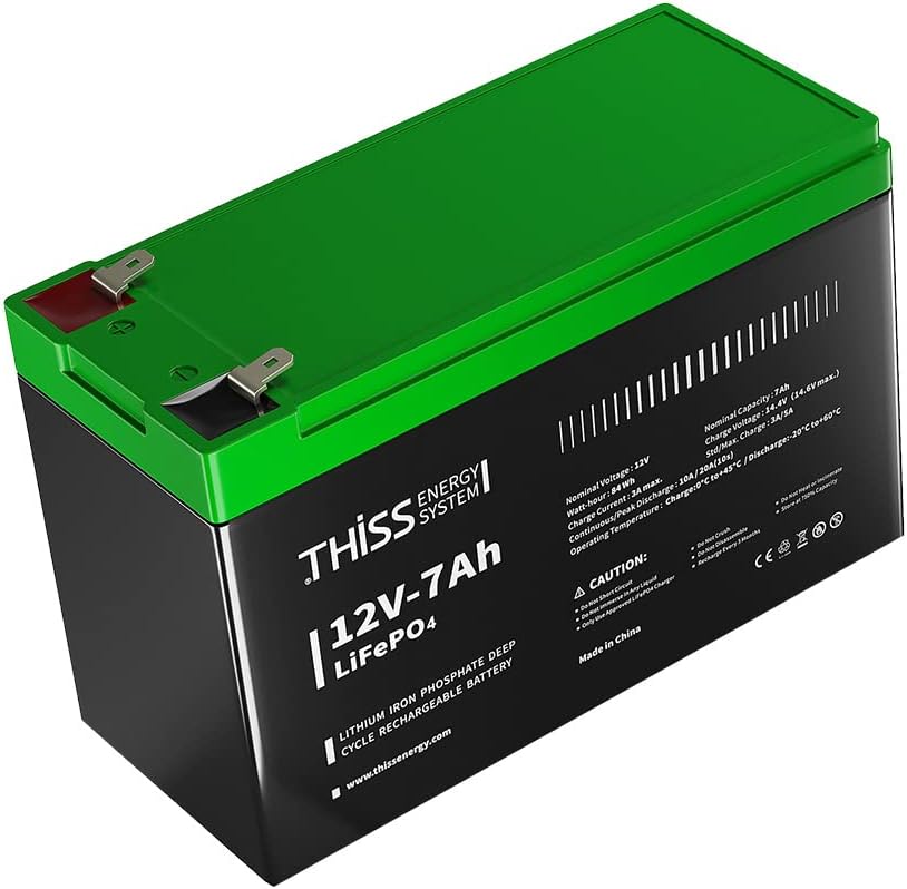 12V 7Ah Battery – Deep Circle LiFePO4 Battery Built-in BMS, 12V Lithium Batteries Can be Connected in Series/Parallel, 12 Volt Battery for RV, Solar, Marine, Off-Grid, Trolling Motor
