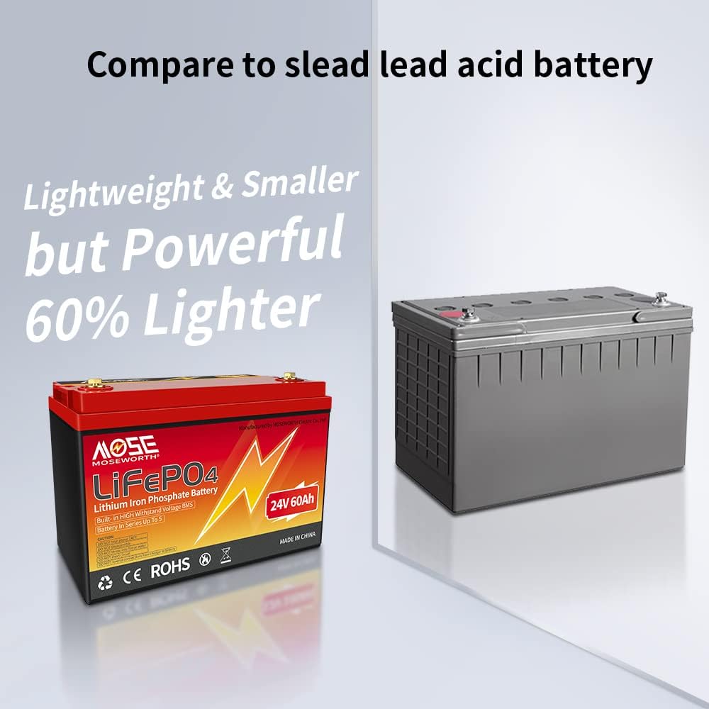 Lifepo4 Battery 50AH, 12V Lithium Battery Series/Parallel, 50A BMS Up to 10000+ Cycles, Lightweight Small Size, for RV, Marine, Trolling Motor, Solar, Van Life, Back Up Power  Off Grid Applications