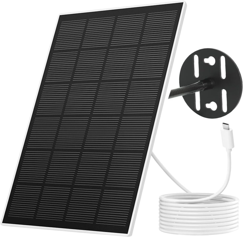 NETVUE Solar Panel for Bird Feeder Camera only, Type-C Charger, IP65 Waterproof for Outdoors, Continuously Power Supply, 360° Swivel Bracket
