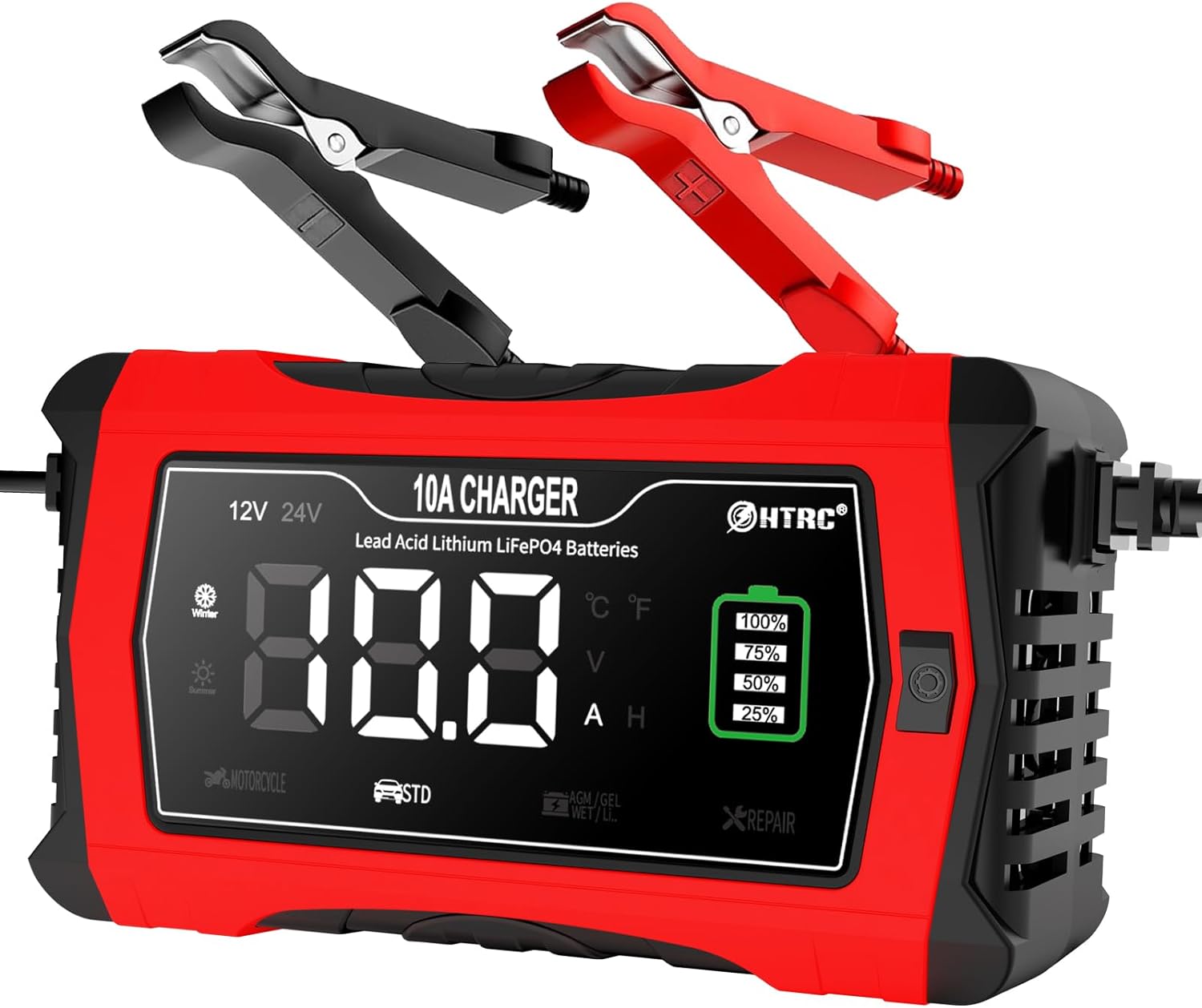 Battery Charger 10-Amp 12V and 24V Smart Car Battery Charger Review ...