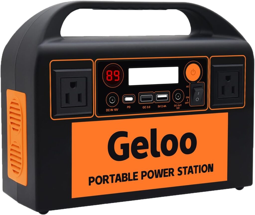 Geloo Portable Power Station 300W, 299Wh Solar Generators for Home Use, Portable Generator 110V/300W AC, USB, PD Output, Solar Power Station for Home use Outdoor Generators Camping RV Travel