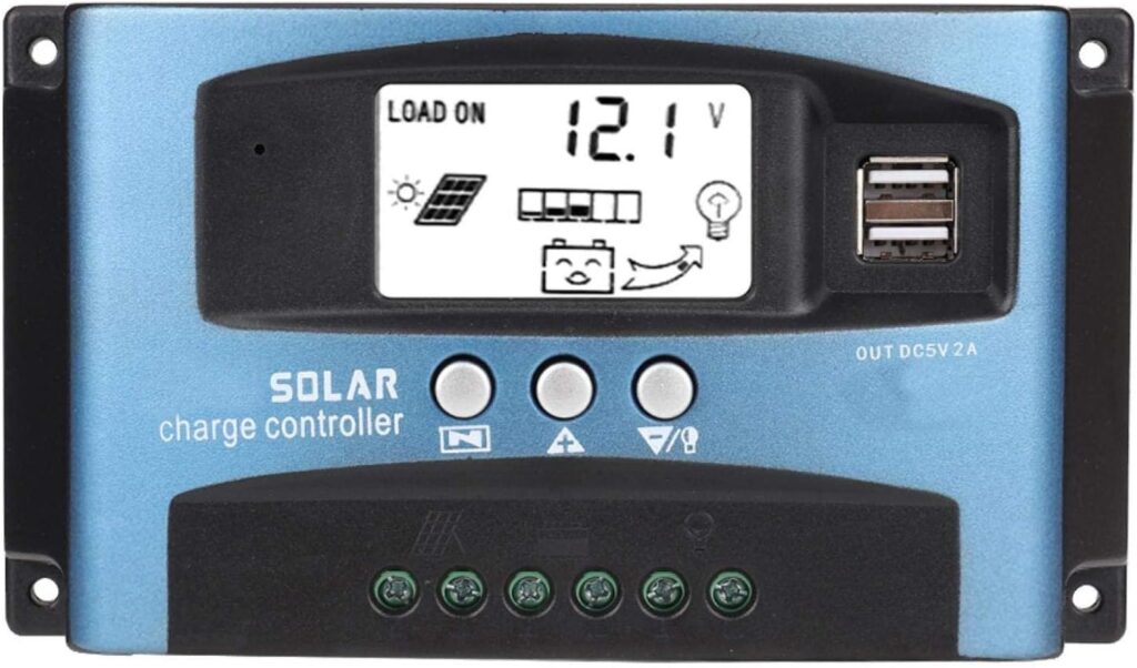 Solar Charge Controller, MPPT 40/50/60/100A Solar Battery Charger Charge Regulator Panel Controllers Dual USB LCD Display 12V 24V For Solar Panels (100A)