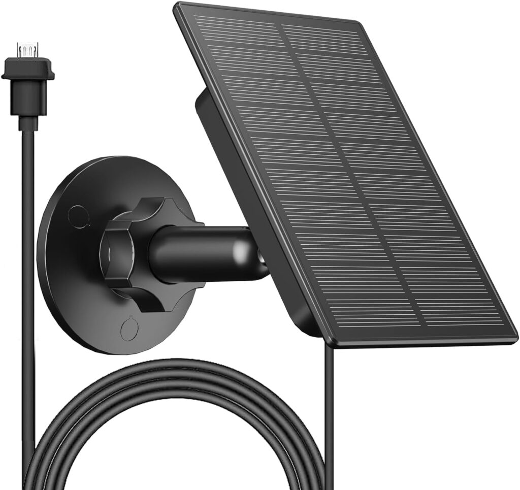 Solar Panels for Blink Outdoor Camera,2W Solar Panel Compatible with Blink XT/XT2 Outdoor Camera  SimpliSafe Camera,IP66 Waterproof Solar Panel for Blink Camera with 9.84Ft Charging Cable (1 Pack)