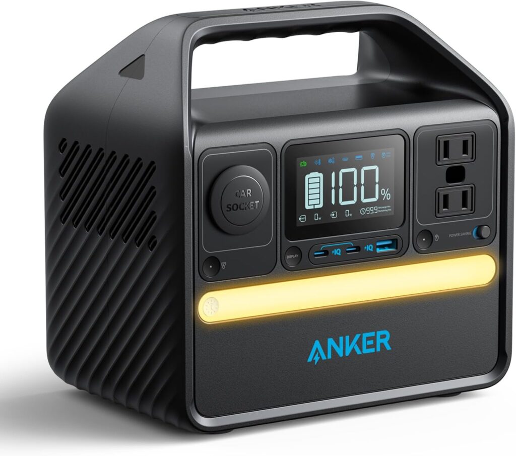 Anker 522 Portable Power Station, 299Wh Solar Generator (Solar Panel Optional), LiFePO4 Battery Pack, 300W (Peak 600W) PowerHouse, 6 Ports, 2 AC Outlets, 60W/20W USB-C PD Ports, LED for Camping and RV