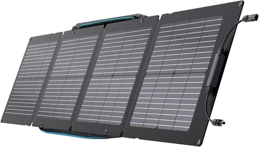 EF ECOFLOW 110W Portable Solar Panel, Foldable with Carry Case, High 23% Efficiency, IP68 Water  Dustproof Design for Camping, RVs, or Backyard Use