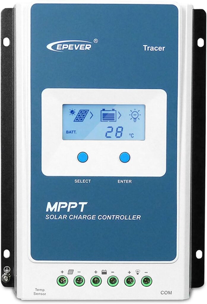 EPEVER MPPT Solar Charge Controller 40A Max PV 100V, 12V/520W, 24V/1040W, Common Negative Grounding, Work for Lead-Acid Sealed /Gel(AGM)/Flooded and Lithium Battery Charging(MPPT 40A)