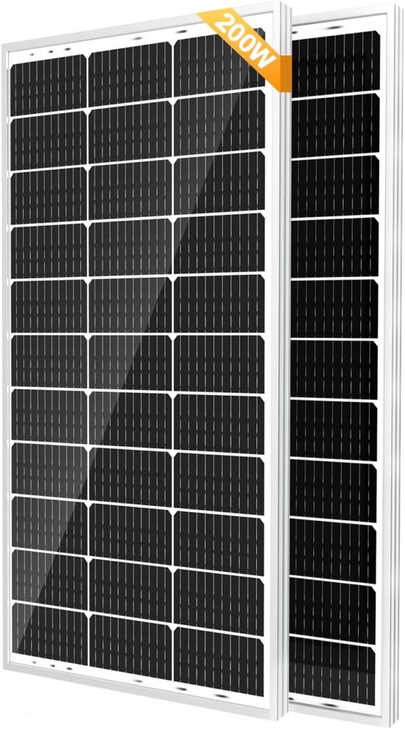 SOLPERK Solar Panel 2PCS Solar Panels 100 Watt 12 Volt, 200W Soalr Panel High Efficiency Monocrystalline PV Module Power Charger Solar Panel for Boat Car RV Motorcycle Marine