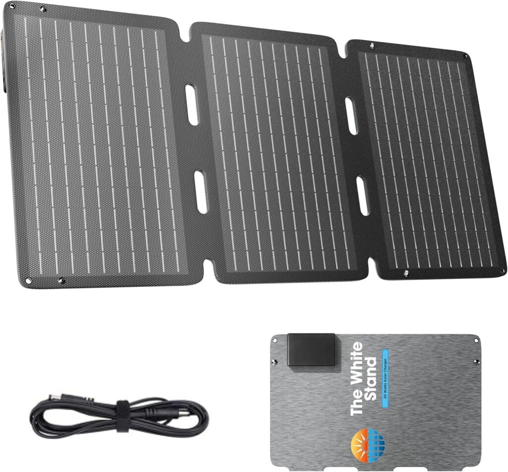 30 Watt Panel Solar Charger USB, 30w Portable Solar Panel, 12 Volt Waterproof high Efficiency Foldable Solar Panel, Fast Charging Solar Charging Station, Solar Panels for Camping, rv, Outdoors.