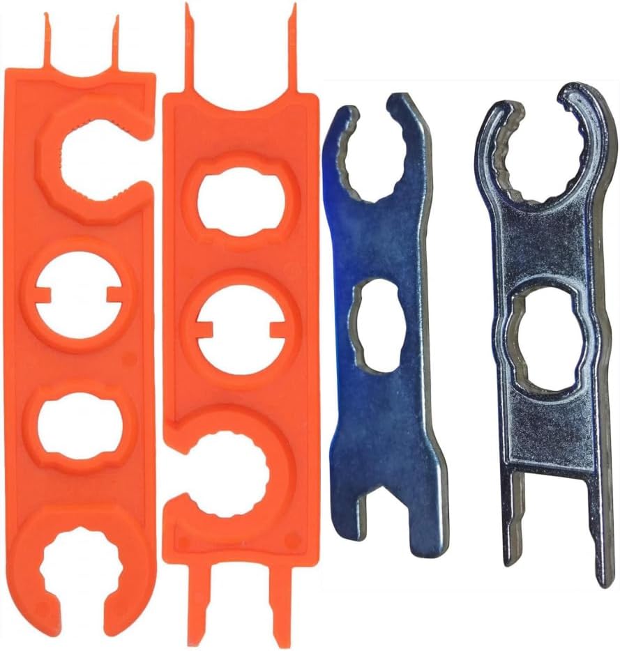 Sunway Solar Panel Connector Tool Works For Different Solar Connectors,Assembly and Disassembly Tool,Metal Spanner Wrenches Crimping Tool For Solar PV System Extension Cable Wire Kit-2Pairs