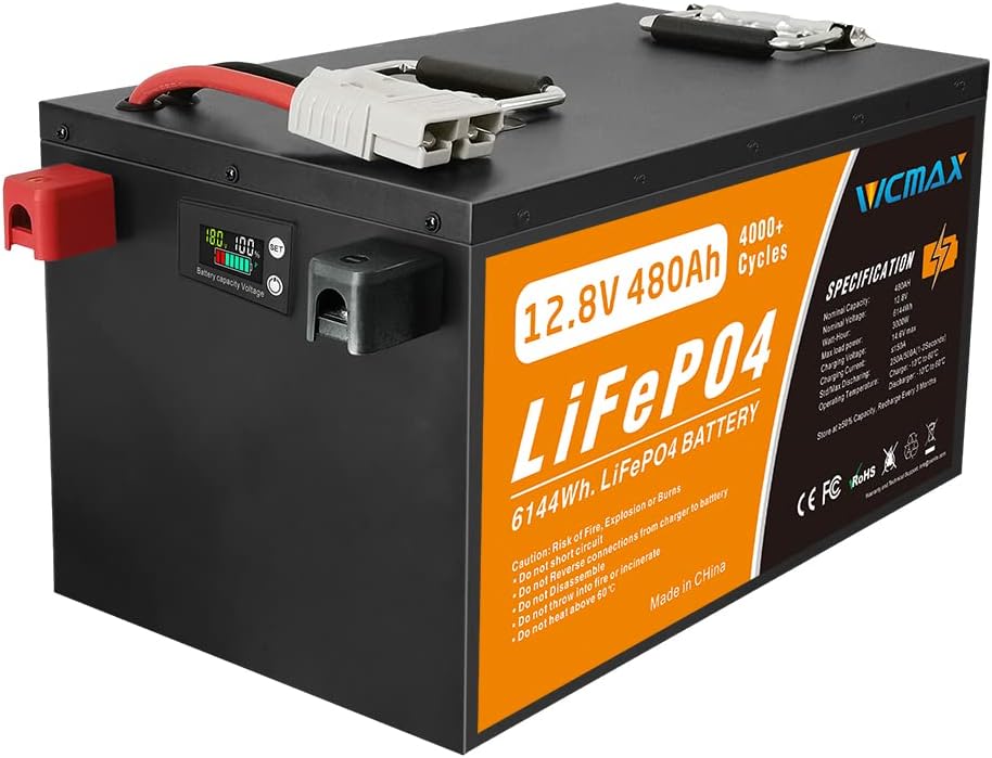 LifePO4 Battery 12V 480AH 6144Wh, 12 Volt Lithium Battery, Deep Cycles 4000+ , Build IN 250A BMS, Perfect For House Energy Storage, RV, Solar, Camping,Boat, Marine, Trolling Motor, Off-Grid etcs